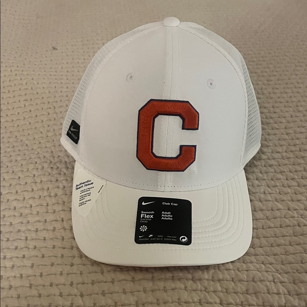 Nike White Cap with Orange Clemson C